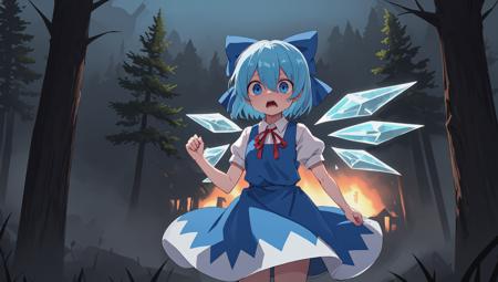 111554-3896036970-cirno, solo, puffy short sleeves, blue hair, blue bow, hair bow, hair between eyes, blue eyes, neck ribbon, blue dress, ice wing.png